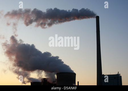 Werne, Germania, Gersteinwerk al tramonto Foto Stock