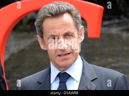 Il Presidente francese Nicolas Sarkozy partecipa al G8-vertice, foto scattata il 25 giugno 2010 di Huntsville, in Canada. Foto: Peter Grimm Foto Stock