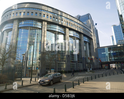 L'edificio del Parlamento Europeo a Bruxelles, in Belgio Foto Stock