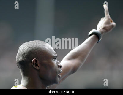 Keniote David Lekuta Rudisha vince il Uomini 800m nello Stadio Internazionale Festival ISTAF in stadio Olimpico di Berlino, Germania, 22 agosto 2010. Foto: Soeren Stache Foto Stock