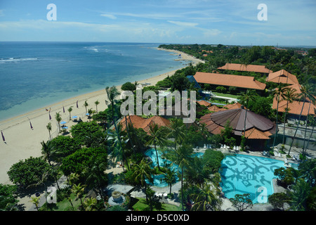 Asia, Bali, Indonesia regione sud, Sanur, Inna Grand Bali Beach Hotel, vista della spiaggia Foto Stock