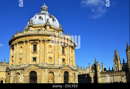 Radcliffe Camera, Radcliffe Scienza biblioteca, sala lettura che fa parte della Libreria di Bodleian, Università di Oxford, Gran Bretagna Foto Stock