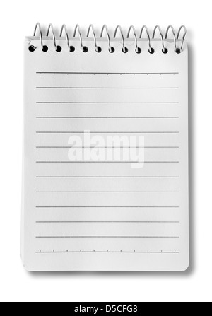 Alta risoluzione a spirale isolato notepad con tracciato di ritaglio Foto Stock