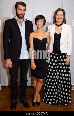 Stanley Weber, Marta Gastini e Assumpta Serna a photocall per il film 'Borgia" presso il ristorante Parlament. Amburgo, Germania Foto Stock