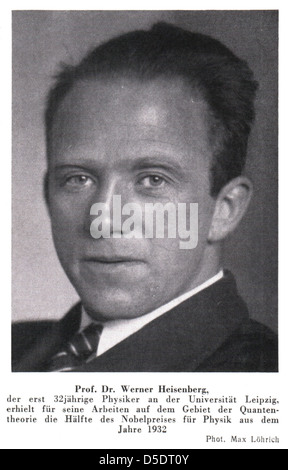 Ritratto di Werner Heisenberg (1901-1976), il fisico Foto Stock