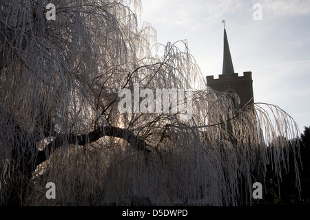 Frosty dec mattina bishops stortford herts Inghilterra Foto Stock