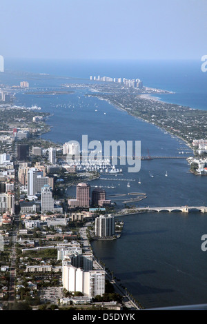 Vista aerea di West Palm Beach, FL, Stati Uniti d'America Foto Stock