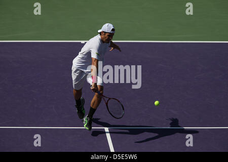 Venerdì 29 marzo 2013. Miami, FL, Stati Uniti d'America. Tommy Haas della Germania in azione durante il giorno 12 di semifinale round presso il Sony Open 2013. Foto Stock