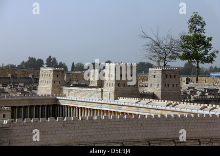 Secondo Tempio. Anthony's castello e la galleria. Antica Gerusalemme. Foto Stock