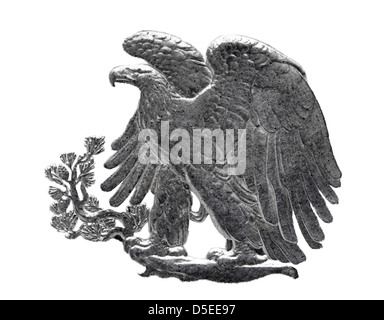 Eagle da mezzo dollaro moneta d'argento, USA, 1935, su sfondo bianco Foto Stock