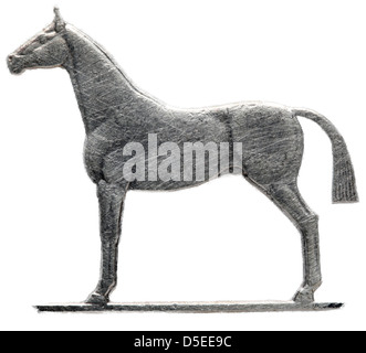 Cavallo da 20 pence coin, Irlanda, 1994, su sfondo bianco Foto Stock