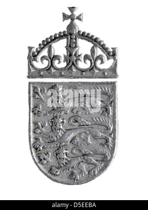 Schermo in inglese da 1 scellino coin, UK, 1955, su sfondo bianco Foto Stock