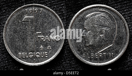 1 Franco coin, Belgio, 1997 Foto Stock