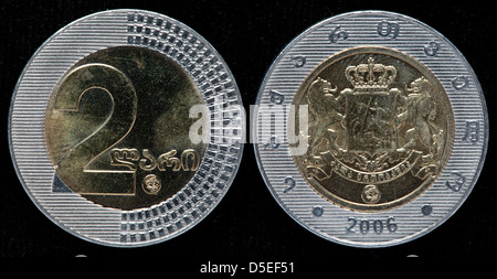 2 Lari coin, Georgia, 2006 Foto Stock