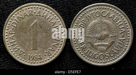 1 Dinar coin, Jugoslavia, 1984 Foto Stock