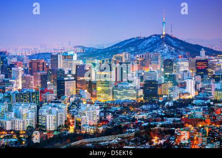 Paesaggio urbano del centro di Seoul, Corea del Sud Foto Stock