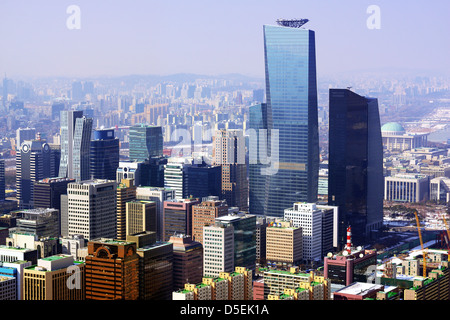 Paesaggio urbano del centro di Seoul, Corea del Sud. Foto Stock