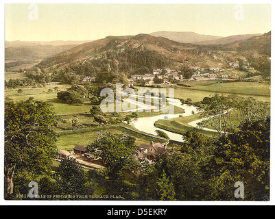 Vale di Festiniog dalla terrazza Plas, Festiniog [ossia Ffestiniog], il Galles (LOC) Foto Stock