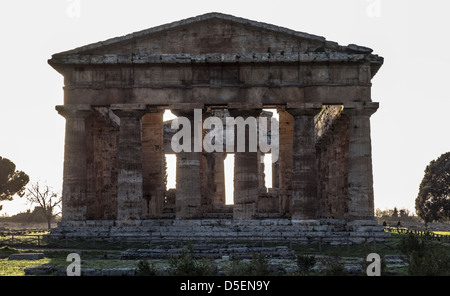 Greco-romane i templi di Paestum, Campania, Italia. Foto Stock