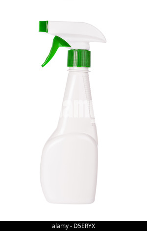 Spray detergente per pistola la bottiglia di plastica bianco Foto Stock