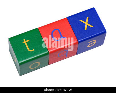 Blocchi di legno imposta il controllo ortografico Foto Stock