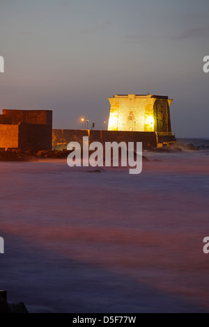 Torre di Ligny al crepuscolo, Trapani, Sicilia, Italia Foto Stock