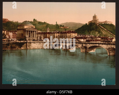 Torino, il Monte dei Cappuccini e la chiesa della Gran Madre de Dio [torino, Italia] (LOC) Foto Stock