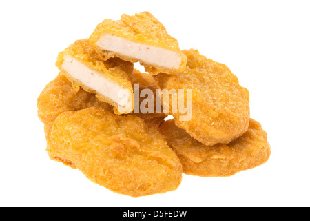 Pepite di pollo - studio shot con uno sfondo bianco Foto Stock