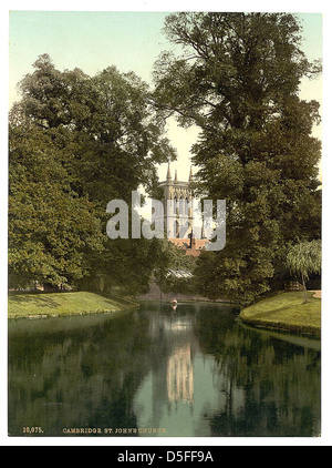 [San John's College, cappella dal fiume, Cambridge, Inghilterra] (LOC) Foto Stock