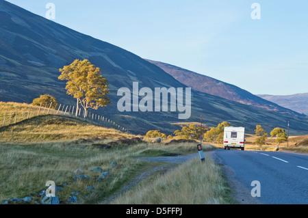 Strada per Braemar, Glen Clunie, Braemar, Aberdeenshire, Scotland, Regno Unito Foto Stock