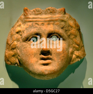 Maschere Teatrali terraglie ceramiche Grecia greco 400 a 200 BC cotto Foto Stock