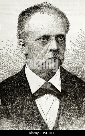 Hermann von Helmholtz (1821-1894). Medico tedesco e fisico. Incisione del nostro secolo, 1883. Foto Stock