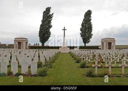 Vista generale del A.I.F. Sepoltura, un cimitero del Commonwealth in Flers, Somme Picardia, Francia. Foto Stock