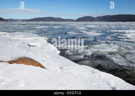 Glaçon in Drammen Fjord in Svelvik, Norvegia, Europa Foto Stock