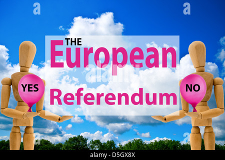 Il referendum europeo sì no Foto Stock