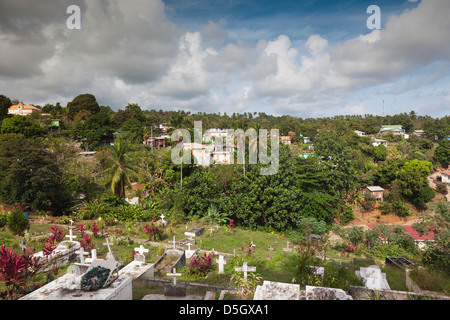 Dominica, Wesley, elevati vista città Foto Stock