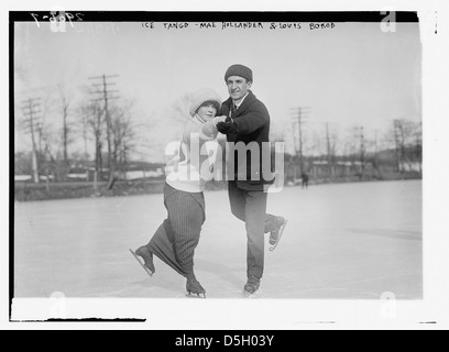 Mae Hollander e Louis Borod eseguono un tango su ghiaccio, dimostrando la loro abilità nella danza sul ghiaccio. L'immagine cattura un momento nell'elegante sport invernale, che combina danza e pattinaggio artistico. Foto Stock