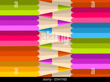 Colorati a matita arcobaleno banner pattern seamless sfondo. Illustrazione Vettoriale stratificata per una facile manipolazione e colorazione personalizzata. Foto Stock