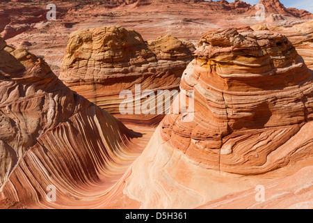 L'onda - arenaria colorata rock formazione situato negli Stati Uniti d'America nei pressi di Arizona e Utah border Foto Stock