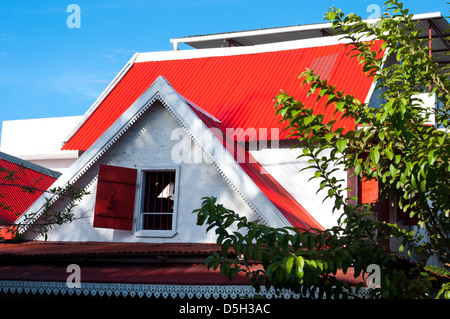 Cottage creoli, mahebourg, Mauritius Foto Stock
