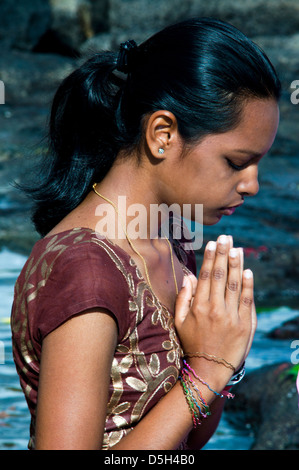 Donna Al Maha Shivaratri festival indù, mahebourg, Mauritius Foto Stock