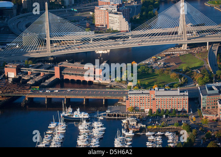 Vista aerea di Custom House Torre, Boston, MA Foto Stock