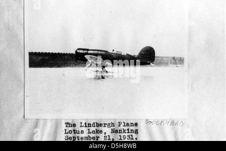 Lindbergh Lockheed a Nanchino Lotus Lake 21/09/1931 Foto Stock