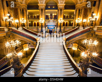 Grande scalinata del Palais Garnier di Parigi (Charles Garnier), Opera Garnier Foto Stock