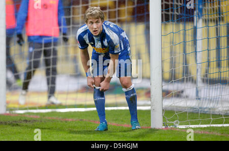 Bochum Lewis Holtby controlla la palla durante il match della Bundesliga VfL Bochum v TSG Hoffenheim a rewirpower stadium di Bochum, Germania, 13 febbraio 2010. Bochum ha vinto la partita 2-1. Foto: Rolf Vennenbernd Foto Stock