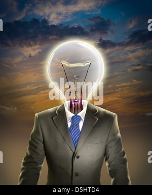 Immagine illustrativa di imprenditore con lampadina che rappresenta la leadership
