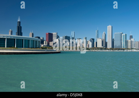 LAKESHORE SKYLINE DOWNTOWN CHICAGO ILLINOIS USA Foto Stock