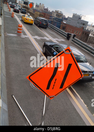 Riparazioni sul ponte di Brooklyn Foto Stock