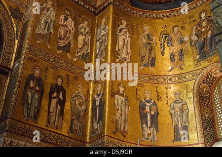 Mosaici bizantini nella Cattedrale di Monreale, Monreale, sicilia, Italia. Foto Stock