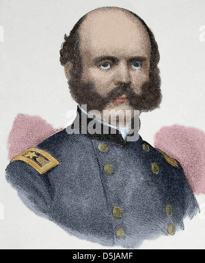 Ambrogio Everett Burnside (1824-1881). I militari americani. Incisione nella storia universale, 1885. Colorati. Foto Stock